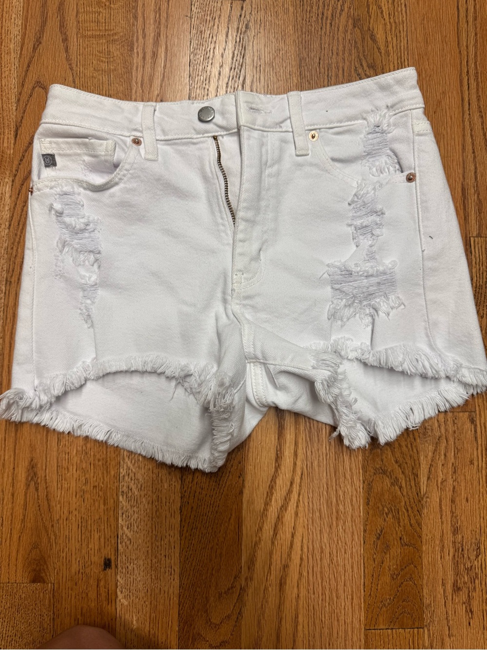 JustUSA White Distressed Denim Shorts
